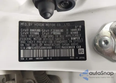 2018 Honda Civic Ex-L from USA, damaged, VIN JHMFC1F77JX003660